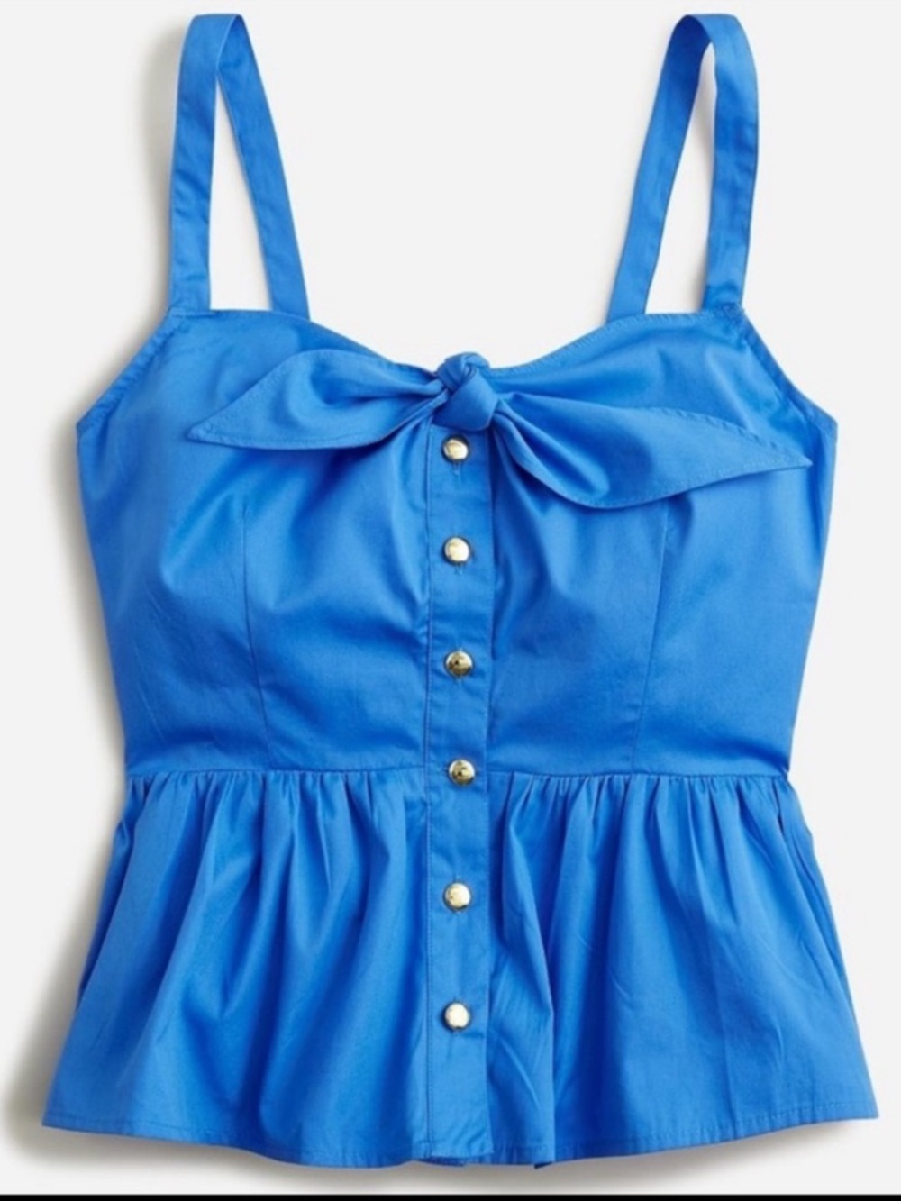NWOT J. Crew Tie Front Peplum Top